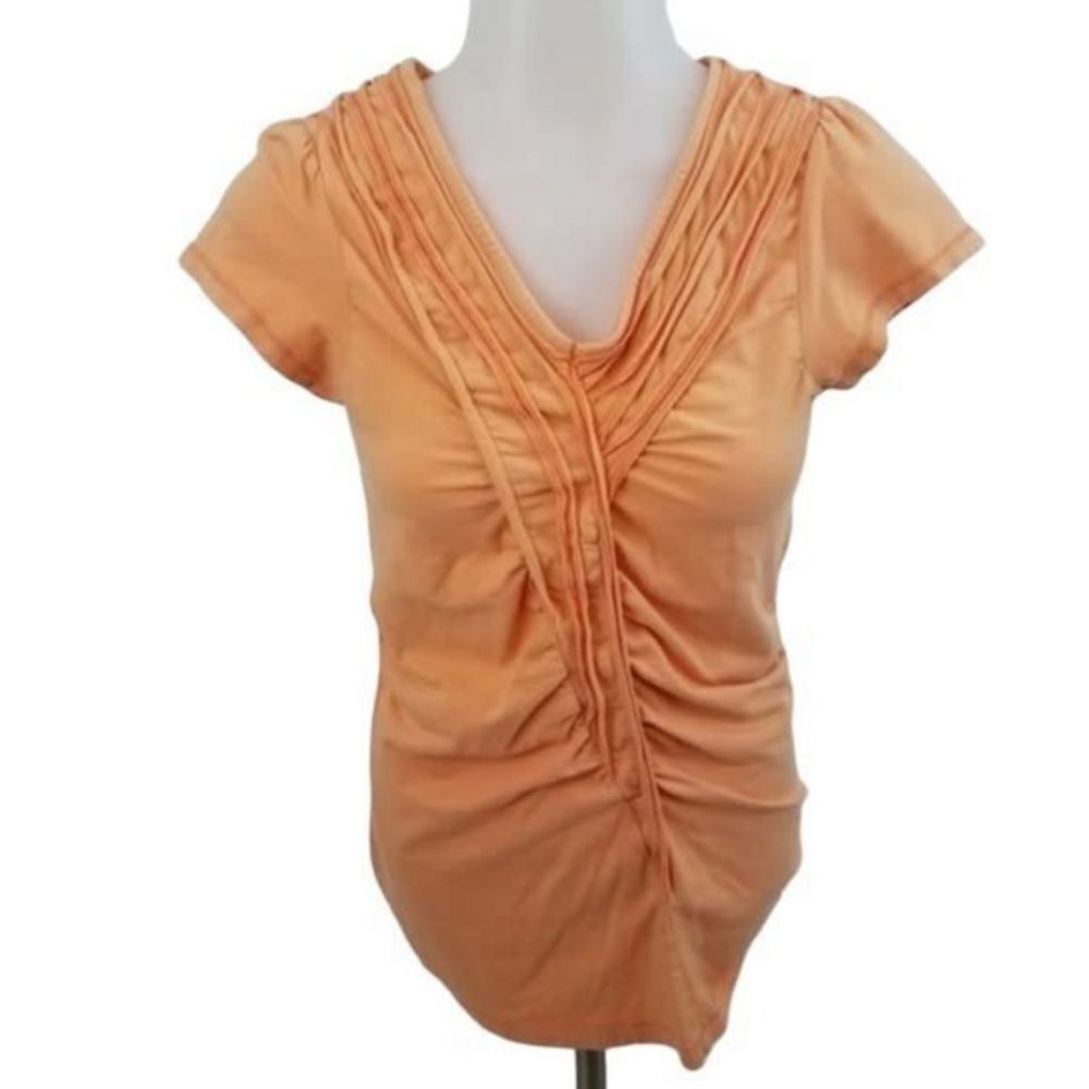 Aventura top tee short sleeve‎ v-neck womens orange
